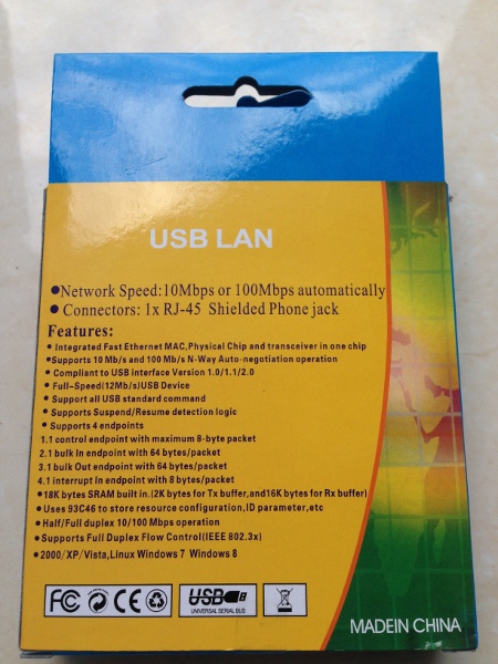 JUAL USB To LAN RJ45 10/100 OEM + CD Driver Rp.49.980 